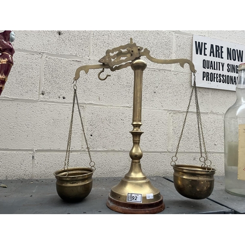 92 - Set of brass balance scales