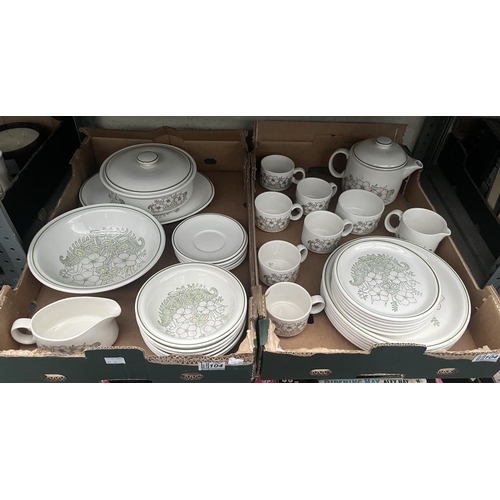 104 - 2 Boxes containing a Barratts Springdale tea service and dinner ware
