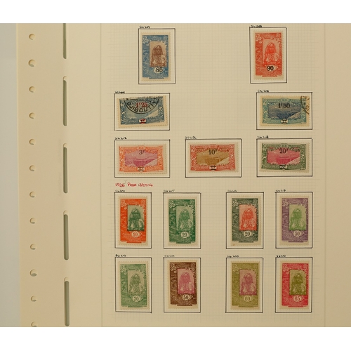 47 - Misc. Lots & Collections FRENCH SOMALI COAST 1902/39 mostly mint coll. with 1902/3 to 5f plus three ... 