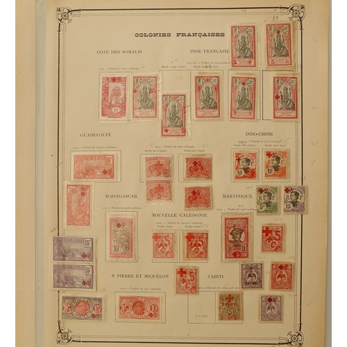 50 - Misc. Lots & Collections FRENCH COLONIES 1914/16 unusual mint coll. on Yvert et Tellier leaves from ... 