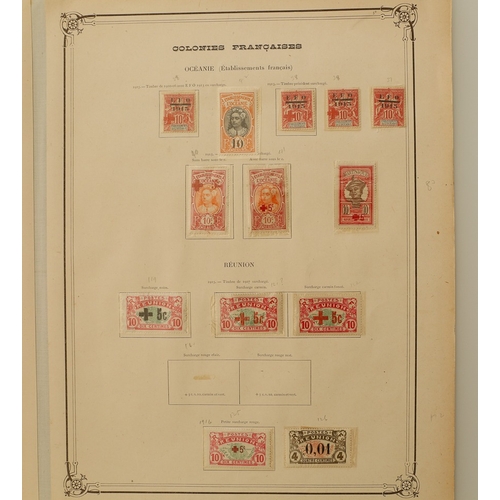 50 - Misc. Lots & Collections FRENCH COLONIES 1914/16 unusual mint coll. on Yvert et Tellier leaves from ... 