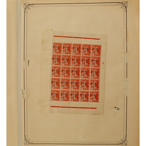 50 - Misc. Lots & Collections FRENCH COLONIES 1914/16 unusual mint coll. on Yvert et Tellier leaves from ... 