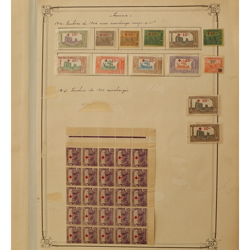 50 - Misc. Lots & Collections FRENCH COLONIES 1914/16 unusual mint coll. on Yvert et Tellier leaves from ... 