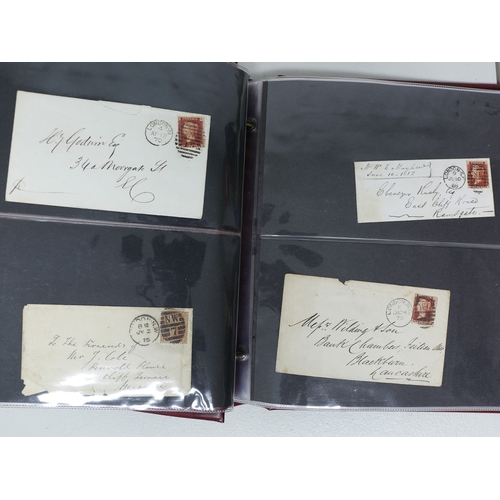 65 - Misc. Lots & Collections GREAT BRITAIN Q.V. coll. of various Penny Reds on cover from 1854 onwards i... 