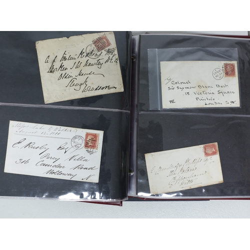 65 - Misc. Lots & Collections GREAT BRITAIN Q.V. coll. of various Penny Reds on cover from 1854 onwards i... 