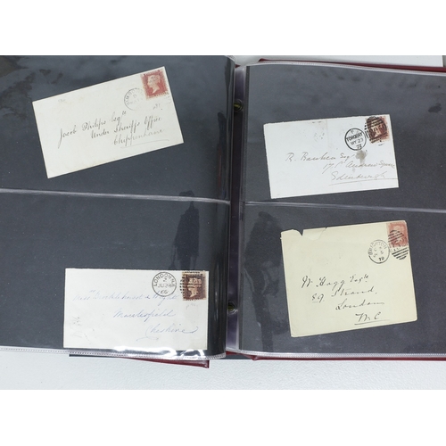 65 - Misc. Lots & Collections GREAT BRITAIN Q.V. coll. of various Penny Reds on cover from 1854 onwards i... 