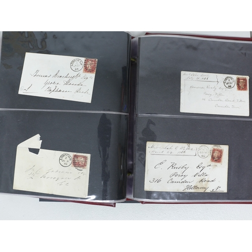 65 - Misc. Lots & Collections GREAT BRITAIN Q.V. coll. of various Penny Reds on cover from 1854 onwards i... 