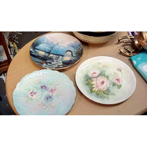 125 - Three collectors Plates Hand Painted By June Rosulind Johnstone and others