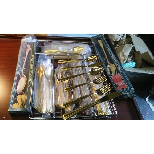 169 - complete set of gold plated cutlery 58 pieces by international silver company
