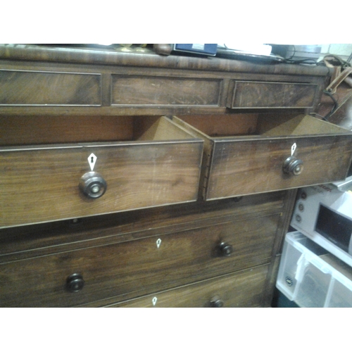 173 - ABSOLUTELY STUNNING SCOTTISH CHEST  A THREE OVER TWO OVER THREE SLIM DRAWERS (comes in two pieces)
