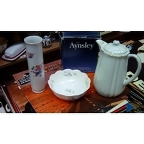 88 - Boxed Aynsley Bowl, Bavarian Coffee pot and Floral Vase