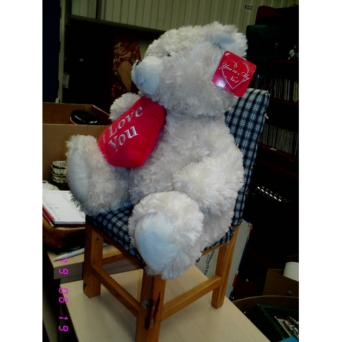 248 - dolls chair with Love Teddy Bear