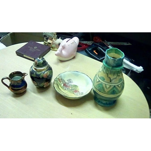 266 - Collection of four pcs of Pottery/China including R/Doulton Hairline, Myott Vase small nick Clossone... 