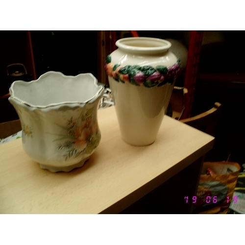 357 - Planter & Tall Floral Vase  Bargain