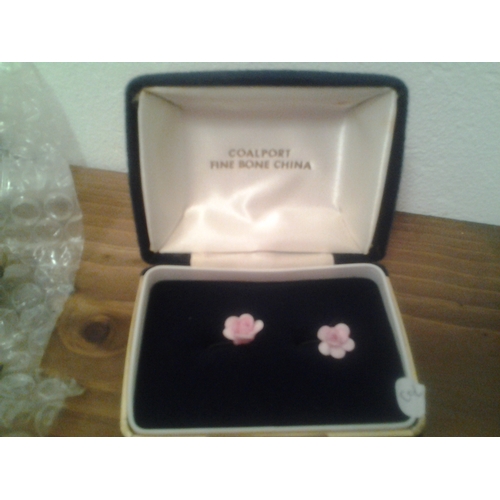 5 - Beautifull boxed pair of Coalport Porcelain Ear Rings