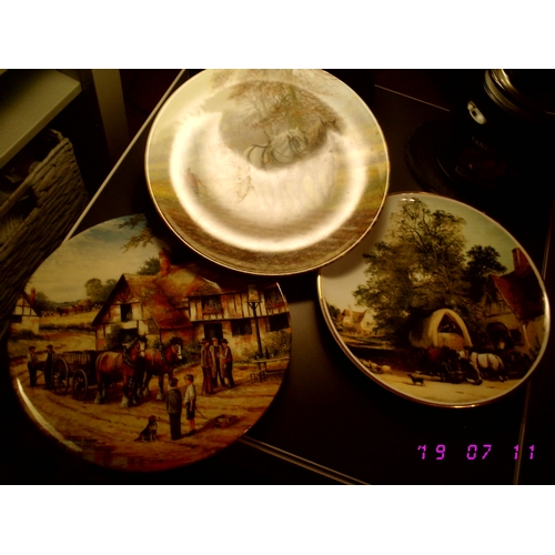 399 - Three Collectors Farming scene Plates two Royal Doulton