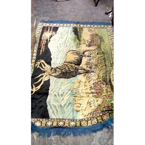 53 - Very Nice large Monarch Of The Glen Wall Hanging or rug 4 feet by 2 & half feet