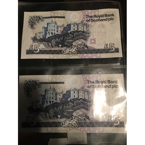 22 - COLLECTABLE TWO BANK OF SCOTLAND £5 notes consective Numbers