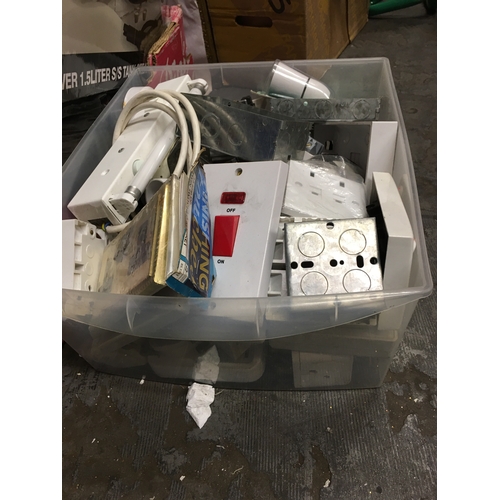 35 - CRACKING BOX OF ELECTRICS, LIGHT,SOCKETS ETC