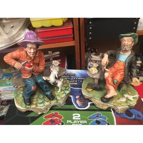 129 - GOOD COLLECTION OF FOUR FIGURINES. LADY ONE Damage to hat