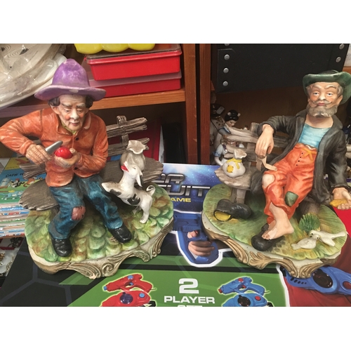 129 - GOOD COLLECTION OF FOUR FIGURINES. LADY ONE Damage to hat