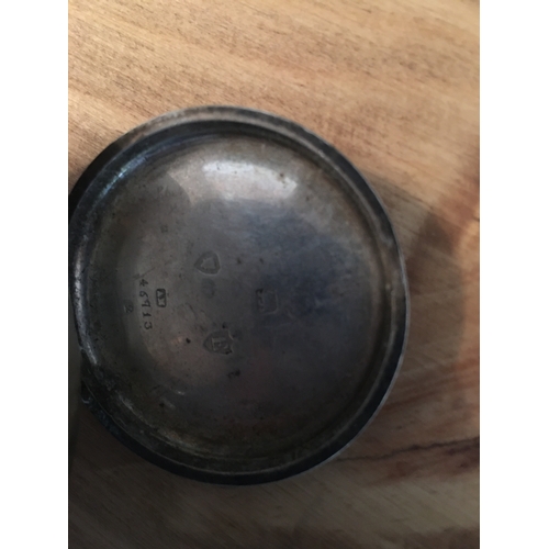 125 - POCKET WATCH IN NEED OF REPAIR WITH HALLMARKS