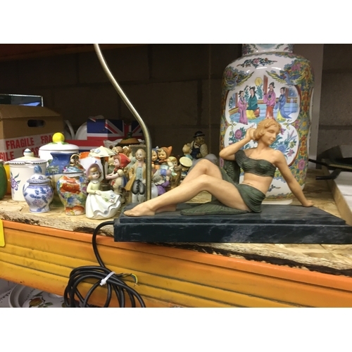 333 - LOVELY ART DECO LADY FIGURE STYLE LAMP