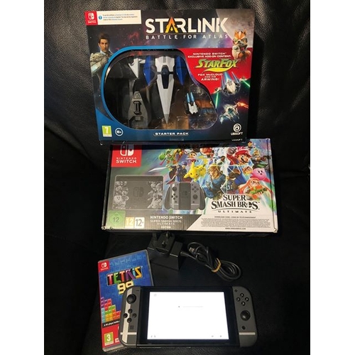 338 - FABULOUS NINTENDO SWITCH CONSOLE SMASH BROS LTD EDITION + STARLINK +TETRUS