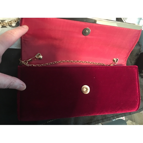 9 - NEW KOKO  RED VELVET BAG WITH COVER (Presumed  replica as no authenticity)