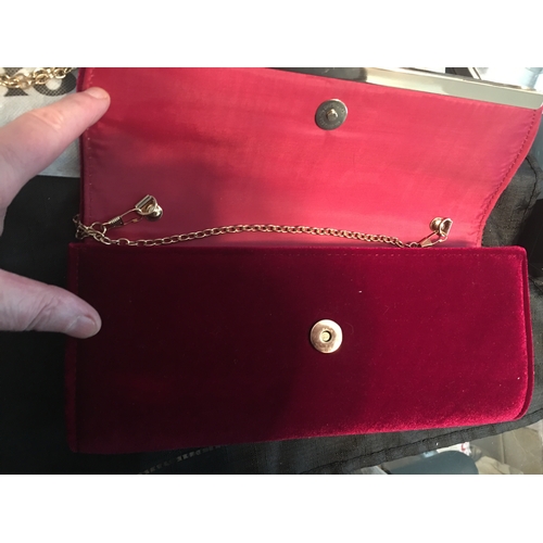 9 - NEW KOKO  RED VELVET BAG WITH COVER (Presumed  replica as no authenticity)