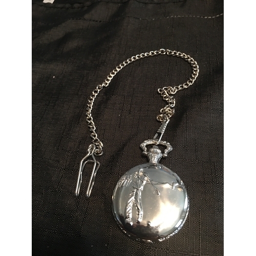 13 - NICE LONDON POCKET WATCH WITH GOLFING THEME