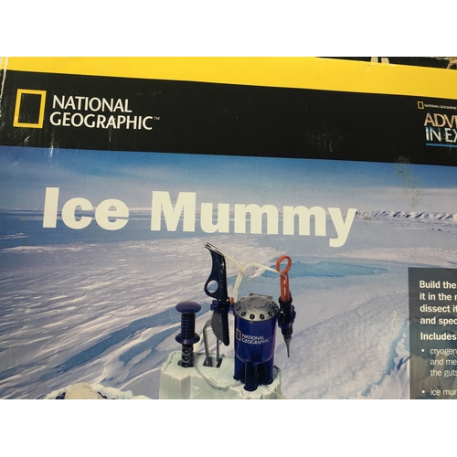 151 - BOXED COMPLETE NATIONAL GEOGRAPHIC ICE MUMMY MODEL BUILD YOUR OWN ICE SKELETON