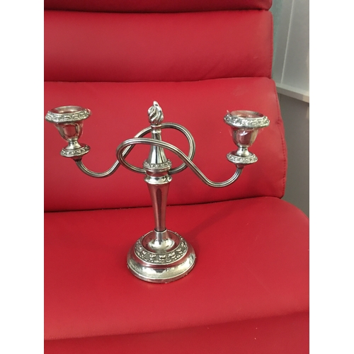 217 - LOVELY SILVER PLATED CANDELABRA IN GREAT CONDITION