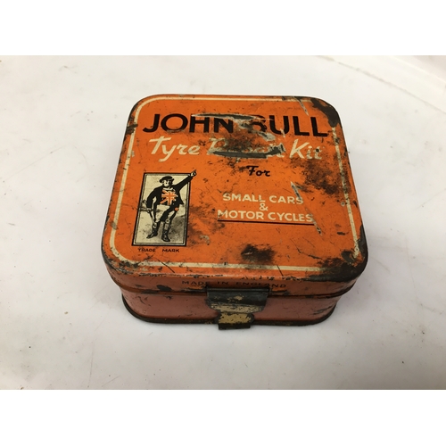 344 - FANTASTIC RARE VINTAGE TIN JOHN BULL MOTORBIKE PUNCTURE REPAIR KIT COMPLETE