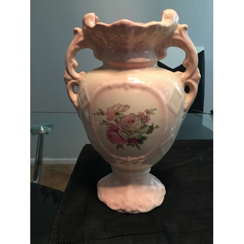 69 - LOVELY Staffordshire TWO HANDLED VASE 26CM