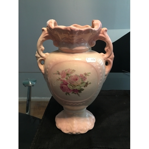 69 - LOVELY Staffordshire TWO HANDLED VASE 26CM