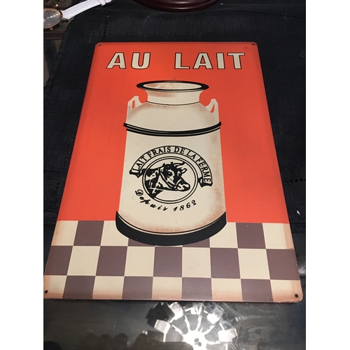 75 - AU-LAIT METAL SIGN A4 Size Lovely Condition