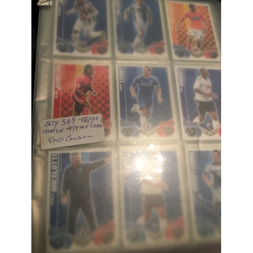 97 - FOLDER OF ASSORTMENT OF 369 TOPPS MATCH ATTAX FOOTBALL CARDS IN GOOD CONDITION