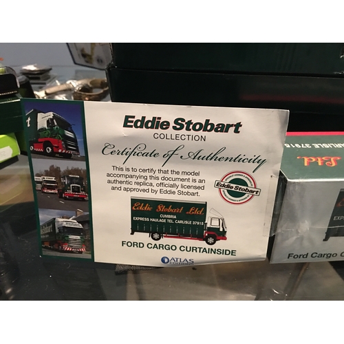 329 - NEW UNOPENED EDDIE STOBART FORD CARGO CURTAINSIDE CUMBRIA