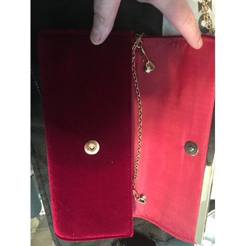 9 - NEW KOKO  RED VELVET BAG WITH COVER (Presumed  replica as no authenticity)