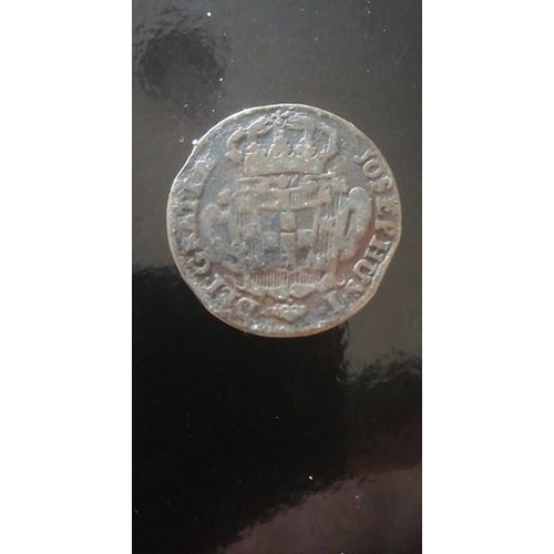 393 - Very good condition for age. Portuguese 10 reis coin. Very rare.