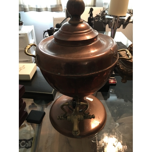 44 - CRACKING EARLY Copper Samovar WITH VERY NICE BRASS TAP