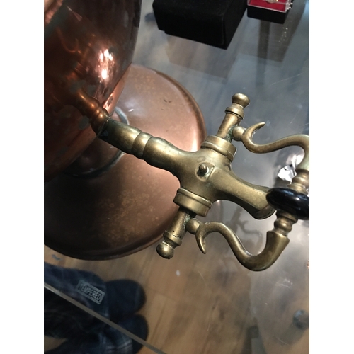 44 - CRACKING EARLY Copper Samovar WITH VERY NICE BRASS TAP