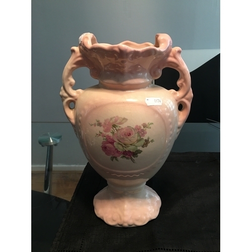 122 - LOVELY Staffordshire TWO HANDLED VASE 26CM