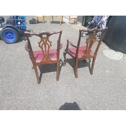 347 - 2 Antique carver chairs. Very collectable and well made. Crack as can be seen on one of them but eas... 