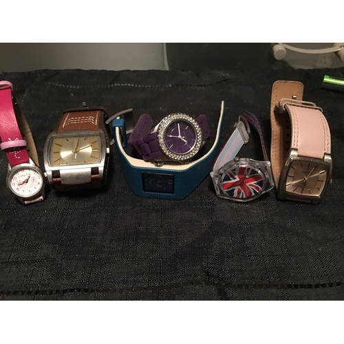 419 - SELECTION OF SIX WATCHES INCLUDING SECONDA AND PUMA