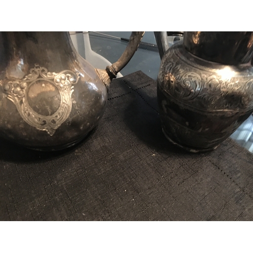 6 - VERY EARLY PLATED COFFEE POT AND WATER POT