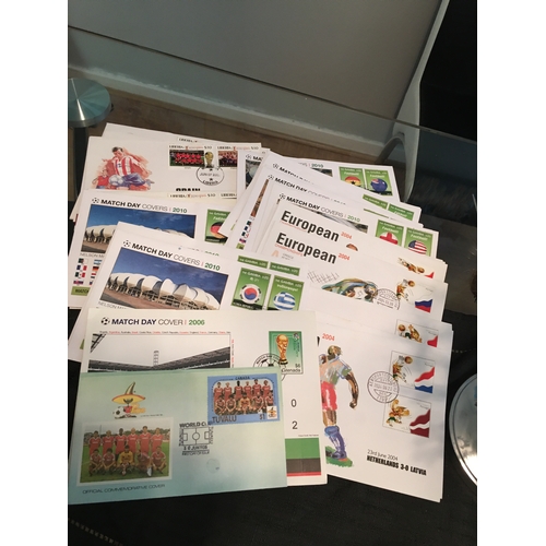 317 - QUANTITY OF 33 FIRST DAY COVERS FEATURING FOOTBALL