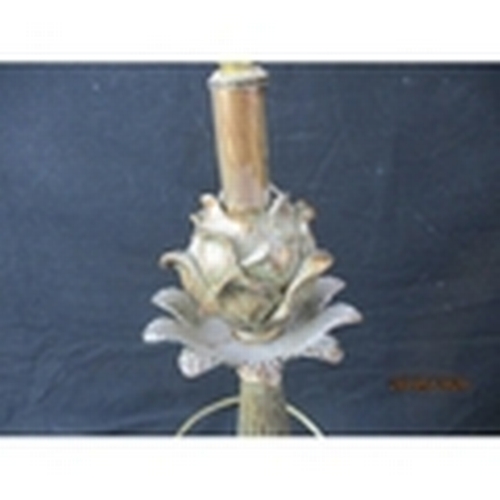 372 - Lovely Large pair of vintage brass coloured metal decorative Artichoke lamp stands. 54cms