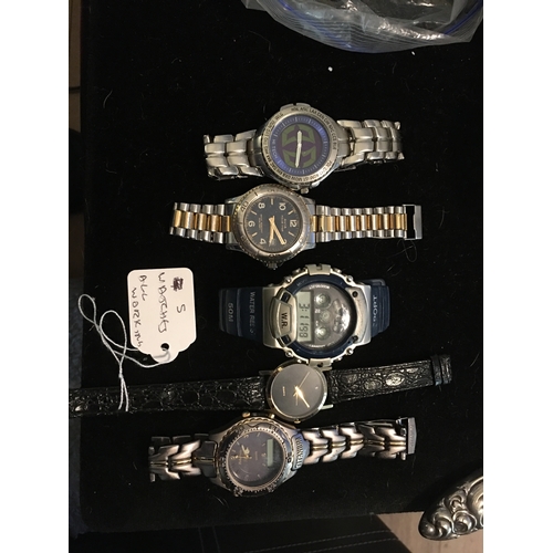 100O - CRACKING SELECTION OF FIVE WATCHES ALL WORKING